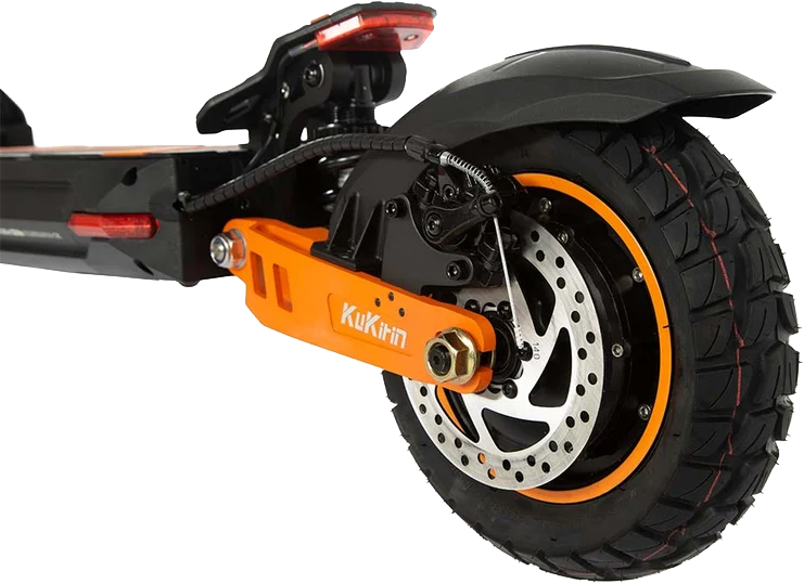 KuKirin G2 Max – Hinterrad, Scheibenbremse und Federung