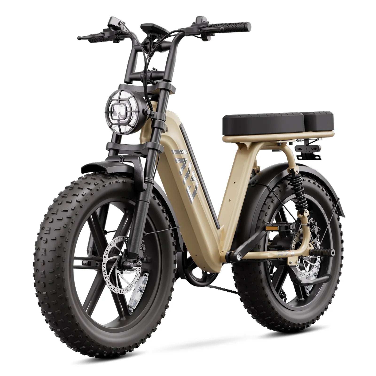eRides R7 Urban Fatbike in Sahara Gold von vorne links