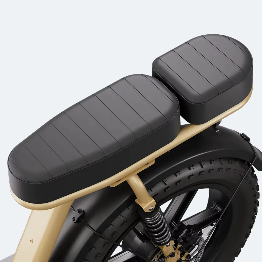 Sitzbank und Hinterradfederung des eRides R7